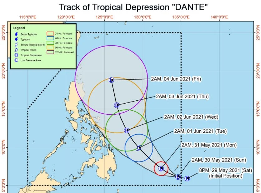 'Bagyong Dante' PAGASA track