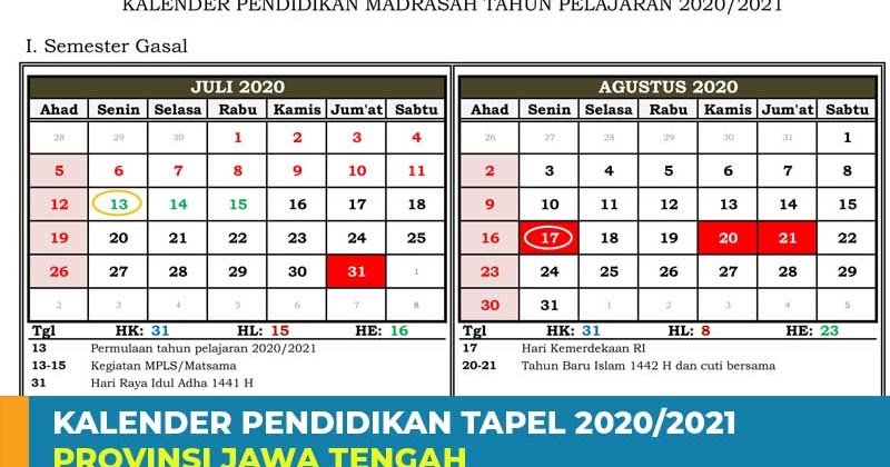 Download Kalender  Pendidikan  Madrasah 2021 2021  Provinsi 