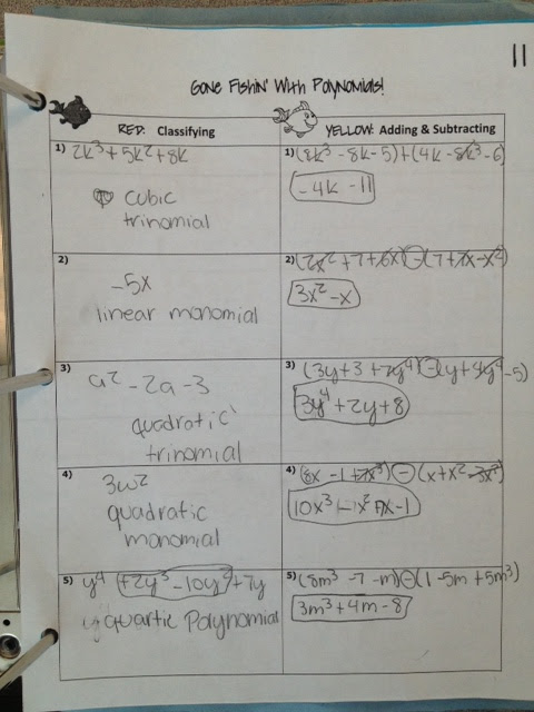 Adding Subtracting Polynomials Worksheet Gina Wilson 2012 ...