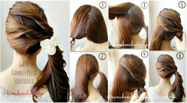 cara ikat  rambut  panjang yang simple  cara ikat  rambut  
