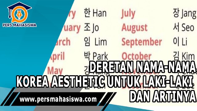 Deretan Nama-Nama Korea untuk Laki-Laki Aesthetic dan Artinya