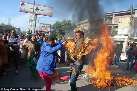 Oh My! Man Accidentally Set Himself on Fire in Broad Daylight During Public Protest 