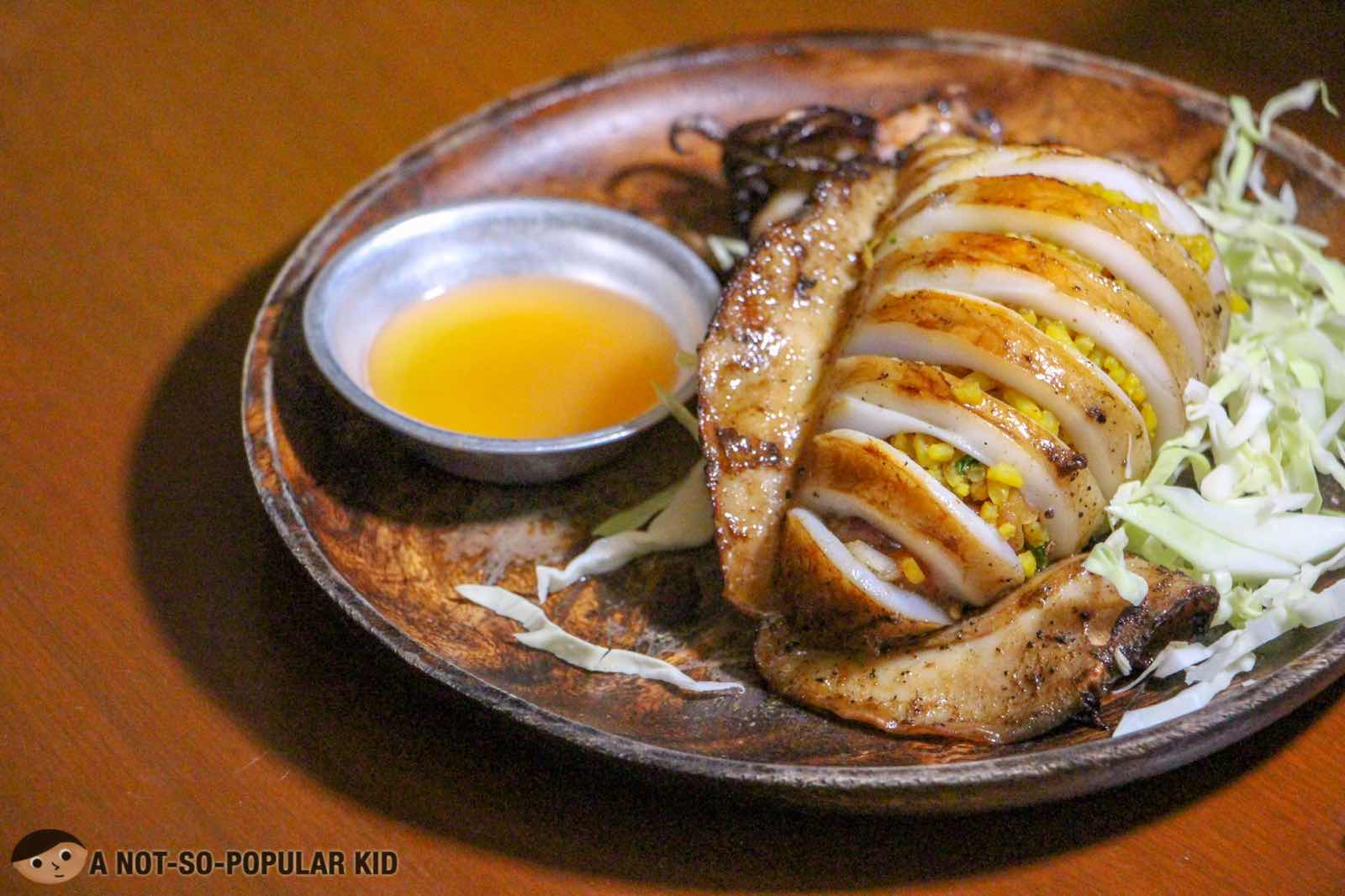 Grilled Squid with Stuffed Turmeric Rice in Kite Kebab Bar