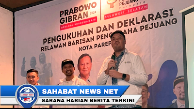 Siap Menangkan Prabowo Gibran, Ichsan Irwan Anak Bupati Pinrang Pimpin Relawan BPP Pinrang 