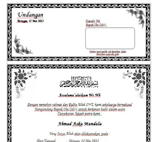 Contoh Undangan Acara Aqiqah - Assalam Print