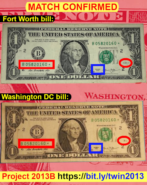 Project 2013B Confirmed Match of duplicate serial number on series 2013B star notes