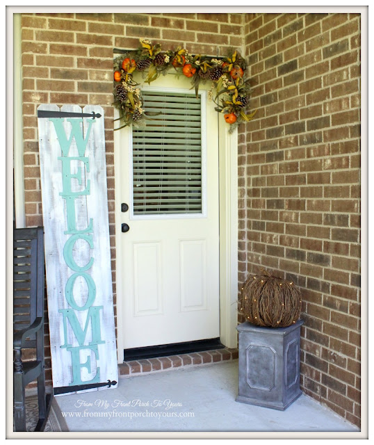 Fall Porch-Balsam Hill-Autumn Abundance Garland-DIY-Welcome Sign-From My Front Porch To Yours