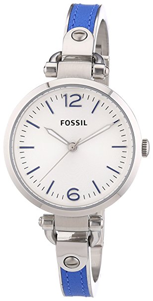 Fossil Damenuhr silber blau 