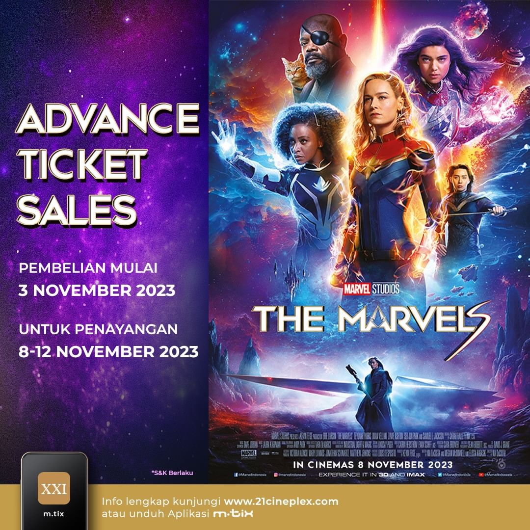 Jadwal Tayang & Beli Tiket Film The Marvels di Cinema XXI