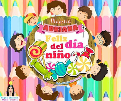 Nombre Maestra Adriana - Feliz Día del Niño para imprimir PIN