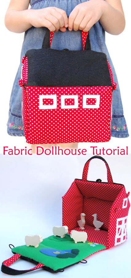 Fabric Dollhouse Bag Tutorial + Pattern