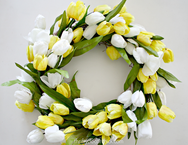DIY large tulip wreath for a fraction of the cost