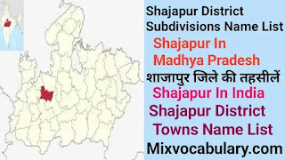 Shajapur district subdivisions list