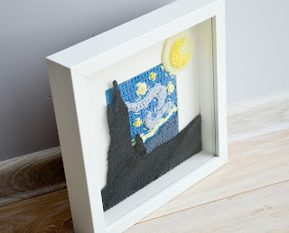 Krawka: Starry night inspired crochet picture frame pattern by VanKrawka