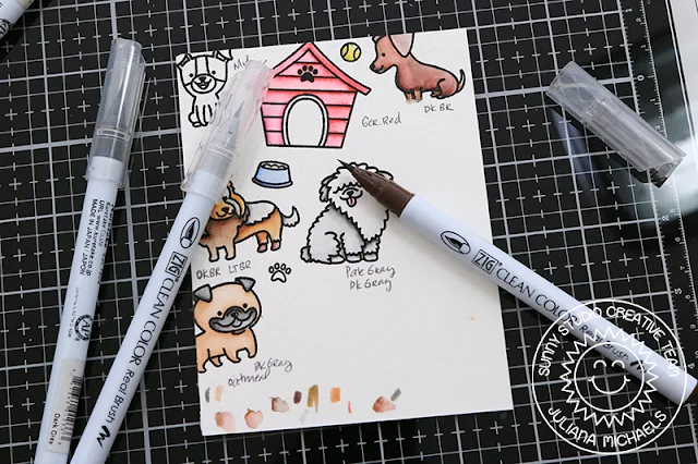 Sunny Studio Stamps: Puppy Parents Sliding Window Dies Party Pups Puppy Themed Cards by Juliana Michaels