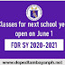 Classes for next school year open on June 1