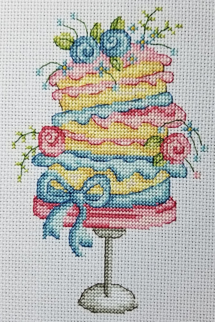 Completed Wonky Layer Cake Cross Stitch