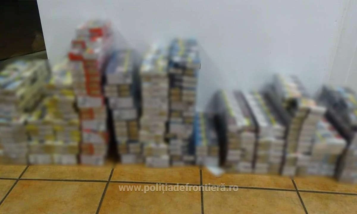 Peste 27.000 de țigarete descoperite ascunse în capitonajul unui microbuz, în PTF Calafat