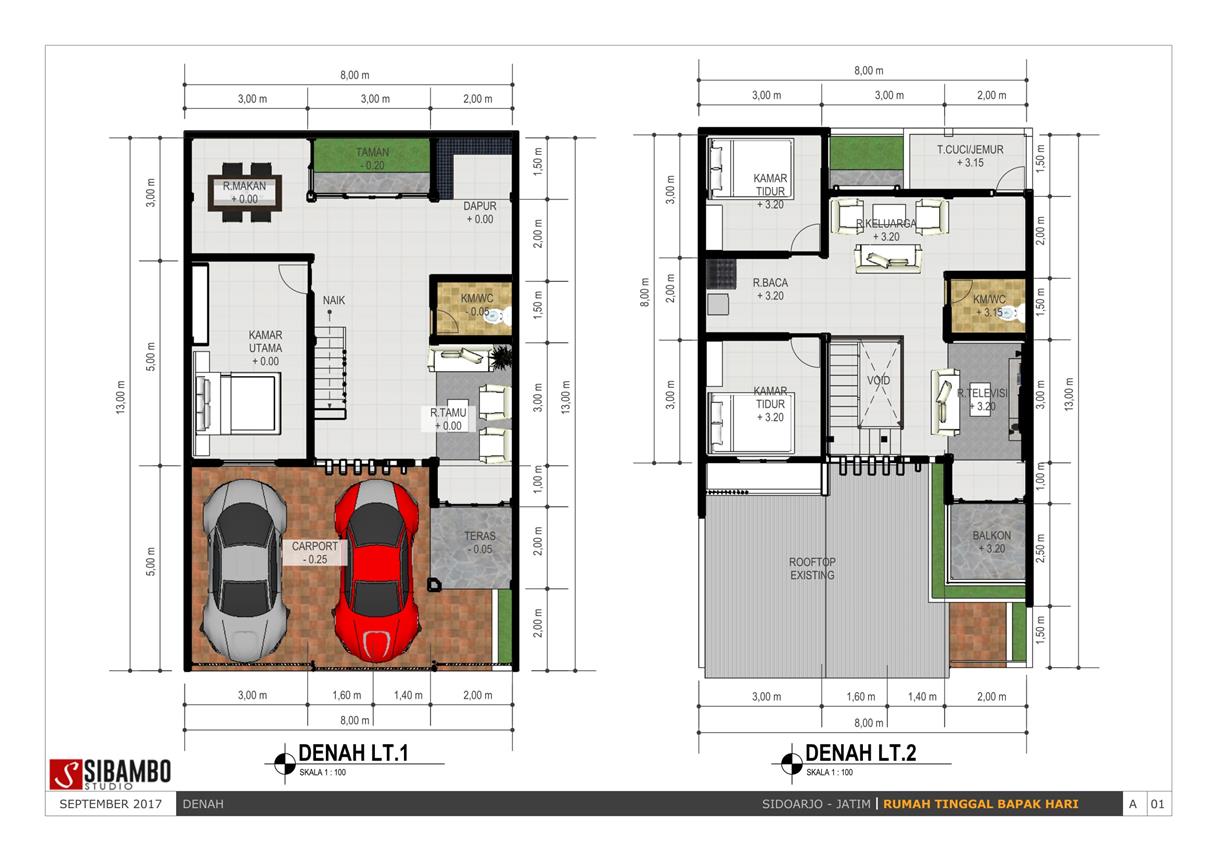 Denah Rumah Ukuran 8 X 15 Top Rumah