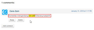 Cara Menghilangkan Link Aktif Di Komentar Blog Terbaru