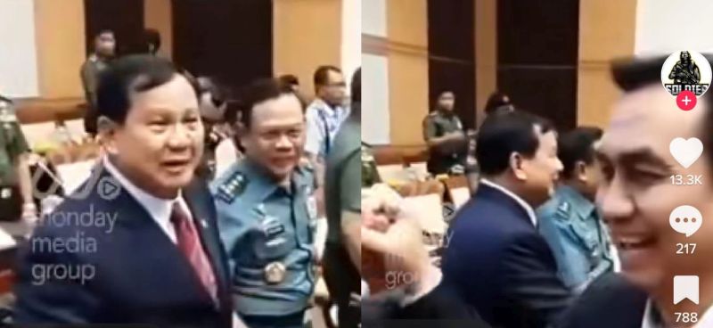 Bertemu Effendi Simbolon, Menhan Prabowo: Sekarang Berani Kau Sama Aku Ya!