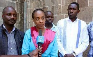 Dr. Jacqueline Kitulu providing direction over the doctors strike at a media press briefing. PHOTO | Courtesy