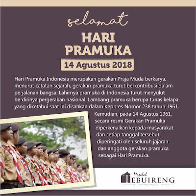 Kata Kata Ucapan Selamat Hari Pramuka Ke-57 14 Agustus 2018