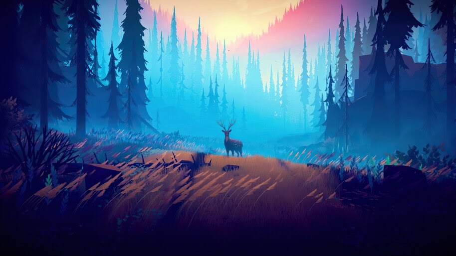 Forest, Deer, Nature, Scenery, Digital Art, 4K, #6.2175