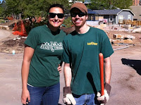 Dianna and I planting a garden at the Botanical Garden on April 21st.