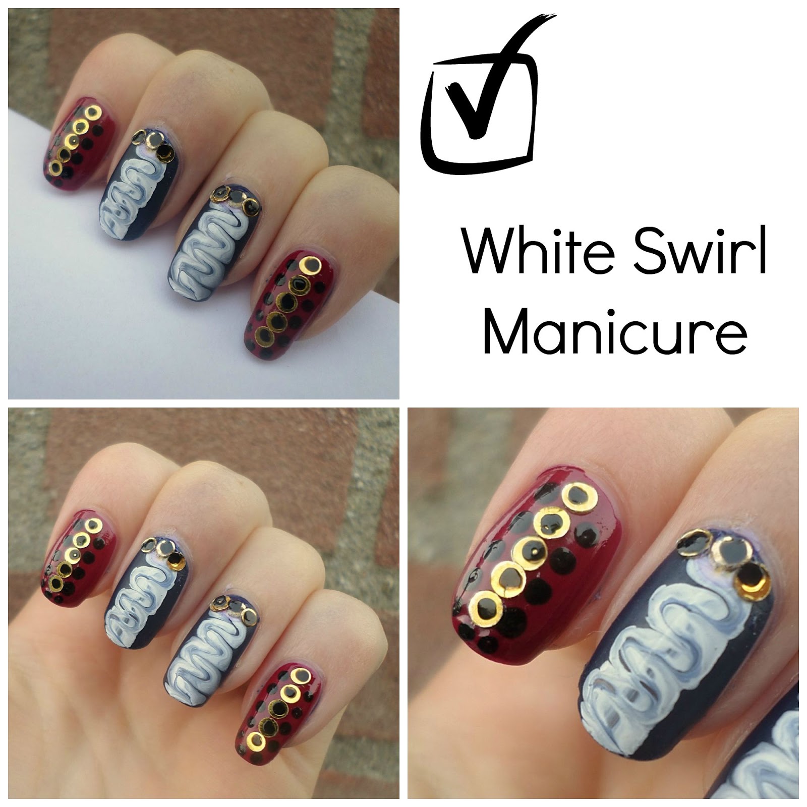 Creativenails4fun Nail Art White Swirly Marble Manicure