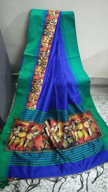  Pure Handloom cotton silk saree with 3D Applique work