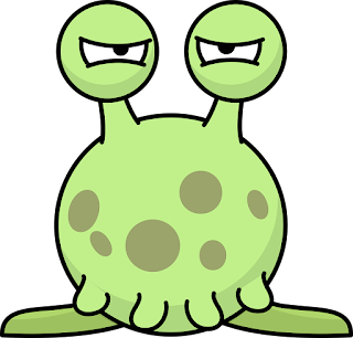 image of green blobby cartoon space alien