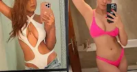 indian actress bathroom selfie in bikini