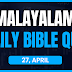 Malayalam Bible Quiz April 27 | Daily Bible Questions in Malayalam