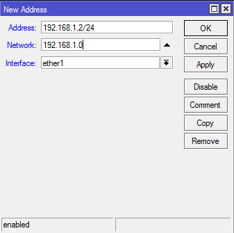 konfigurasi ip address mikrotik router server