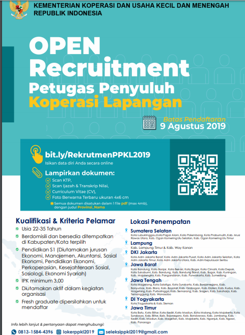 Lowongan Kerja Petugas Ppkl Kementerian Koperasi Dan Ukm Republik Indonesia Rekrutmen Lowongan Kerja Bulan Februari 2021