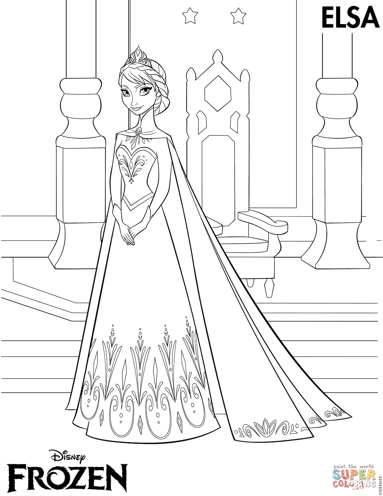 Download Elsa Coronation Coloring Page - 274+ SVG Images File for Cricut, Silhouette and Other Machine