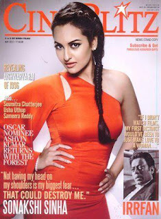 Bollywood actress Sonakshi Sinha on the cover of Cineblitz  May 2012 ,Sonakshi Sinha