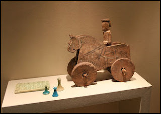 Ancient Egyptian horse-and-rider pull toy