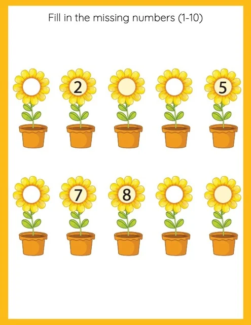 Missing Numbers Worksheet 3