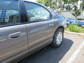 Damaged door after auto body repair at Almost Everything Auto Body.