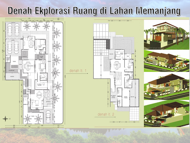 Denah Ekplorasi Ruang di Lahan Memanjang