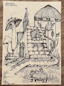 04-A-Frame-tiny-house-Fantasy-Architecture-Drawings-An-Tran-www-designstack-co