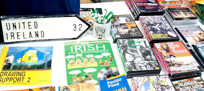 Stuff on sale at the stall at Sinn Fein's Ard Fheis