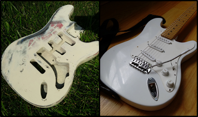 DIY guitar before and after