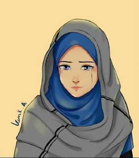 Gambar Kartun Muslimah Sedih