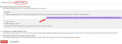 Verifikasi Meta Tag