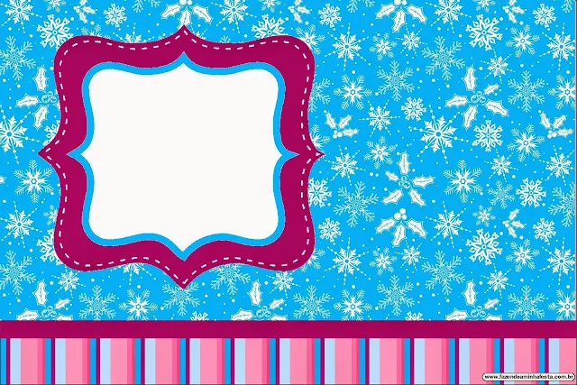 Frozen in Christmas Free Printable Invitations, Labels or Cards. 