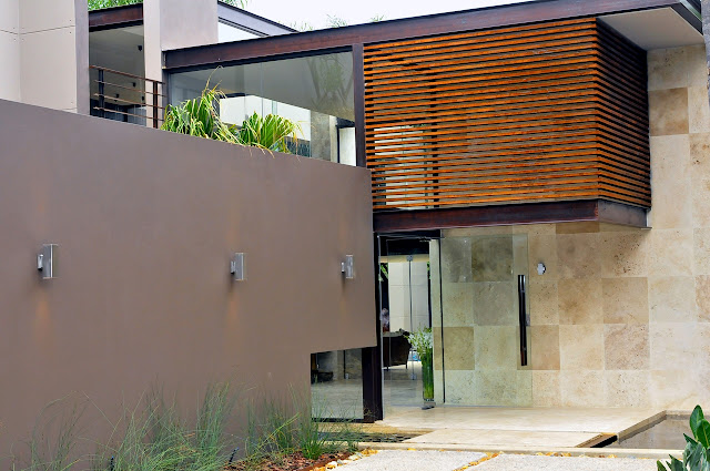 Picture of the glass doors as an entrance into the house