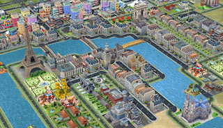 Sim city game of Paris view in daylight